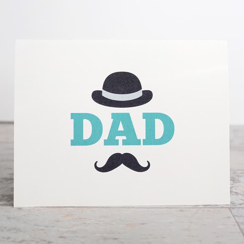 printable fathers day cards dad hat and mustache card