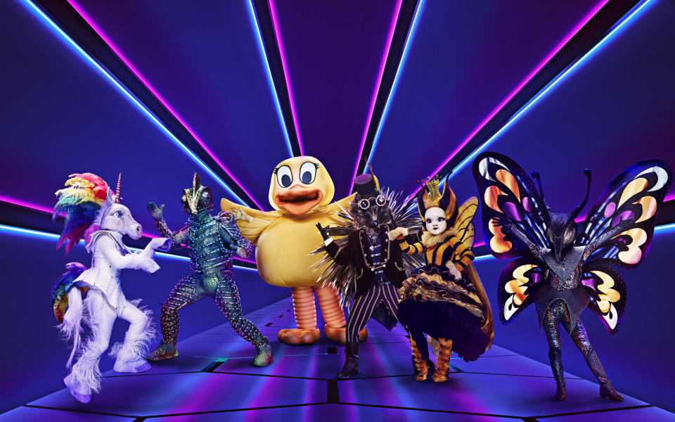 The characters from The Masked Singer UK's first series. (ITV/Bandicoot TV)