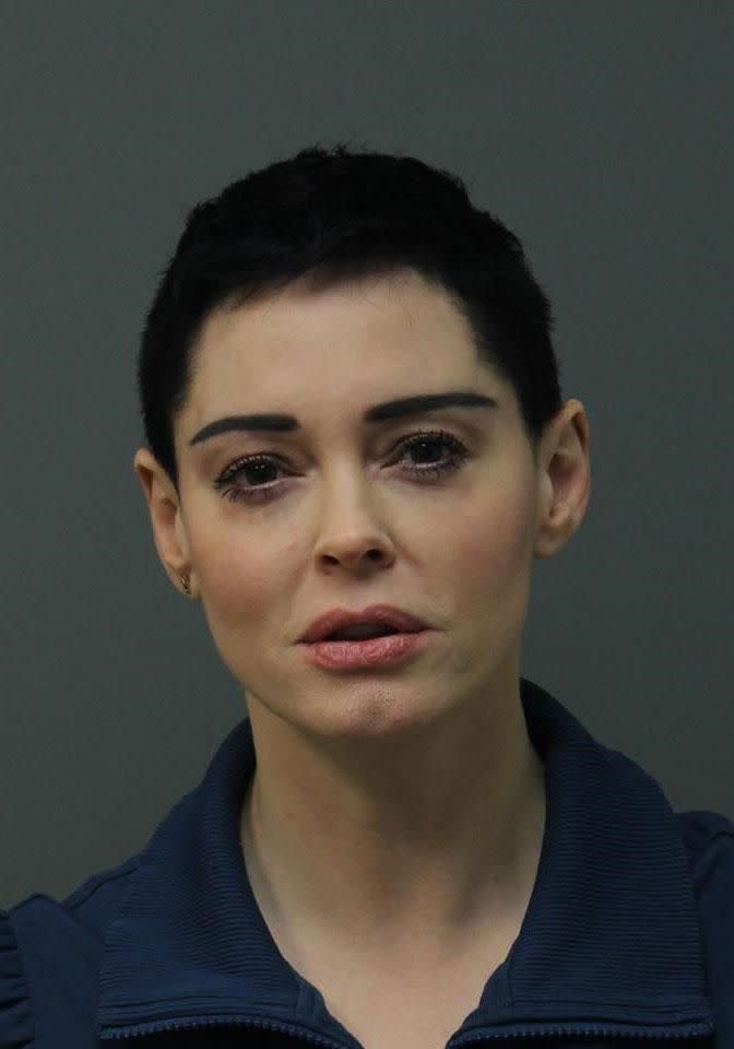 Rose McGowan was arrested Tuesday for felony possession of a controlled substance. Source:  Loudoun County Sheriff's Office via Getty Images