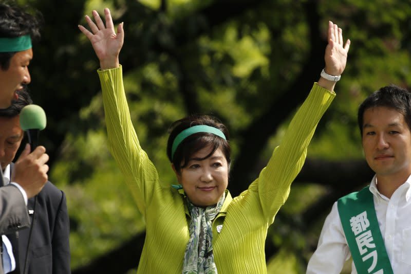 小池今日子的新政黨在東京都議會選舉取得大勝。（美聯社）