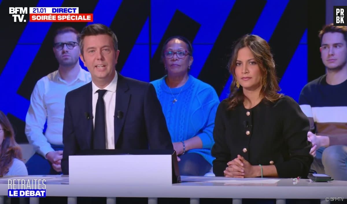 Mathilde Panot a refusé de serrer la main à Jordan Bardella avant un débat sur BFMTV le mardi 24 janvier 20223 - BFMTV