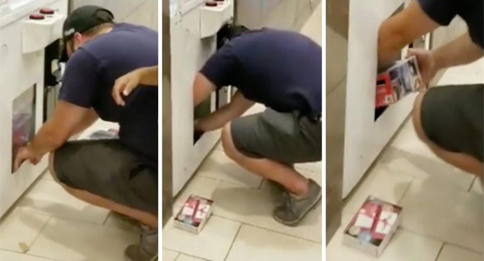 Salem US man uses child to steal toys from claw skill tester.