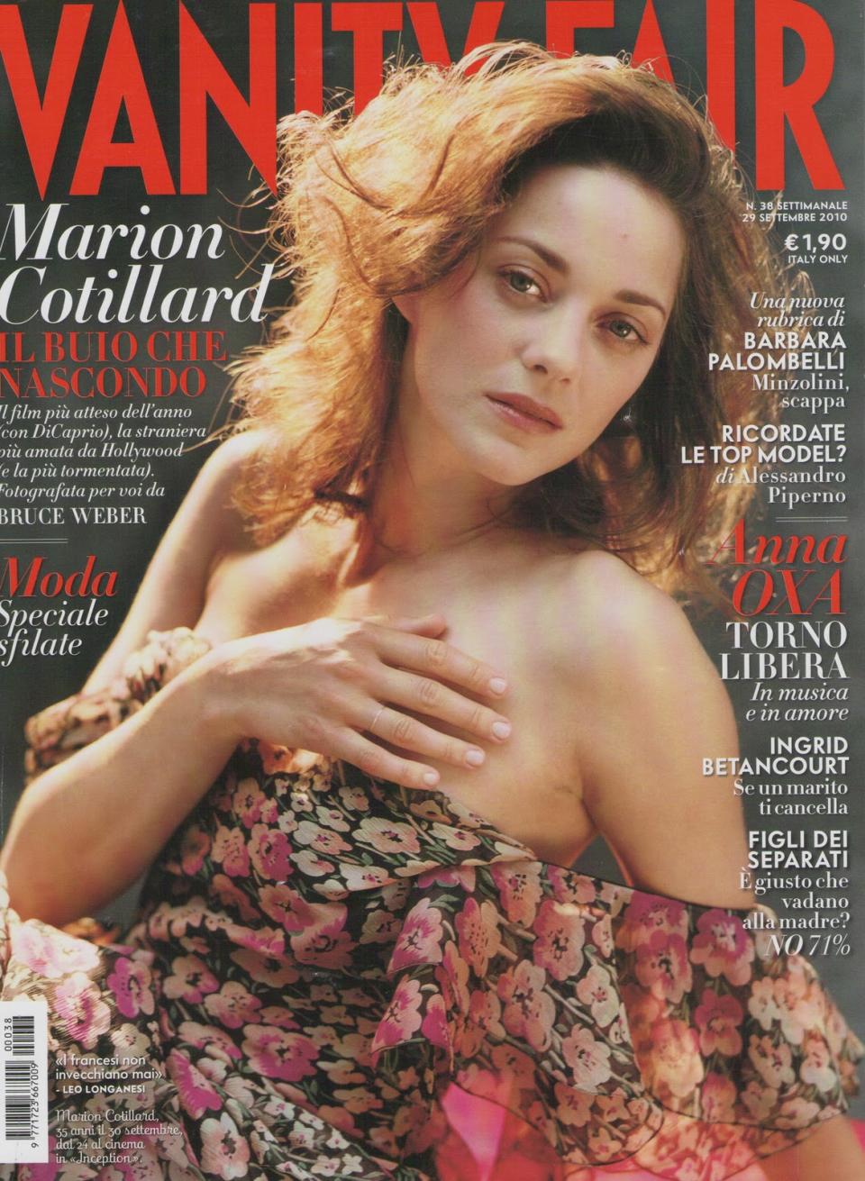 Marion Cotillard on the September 2011 issue of Italian "Vanity Fair.”