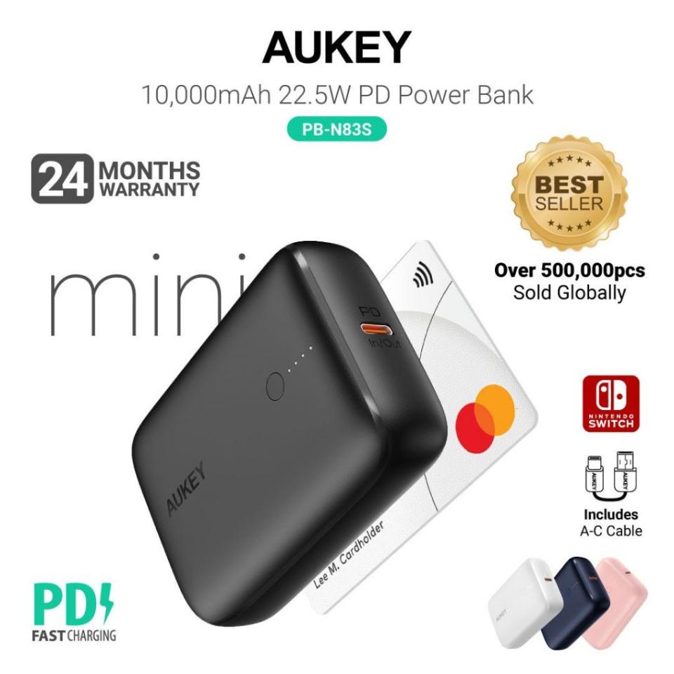 Aukey PB-N83S 10000MAH 22.5W PD Fast Charging Powerbank. (Photo: Shopee SG)