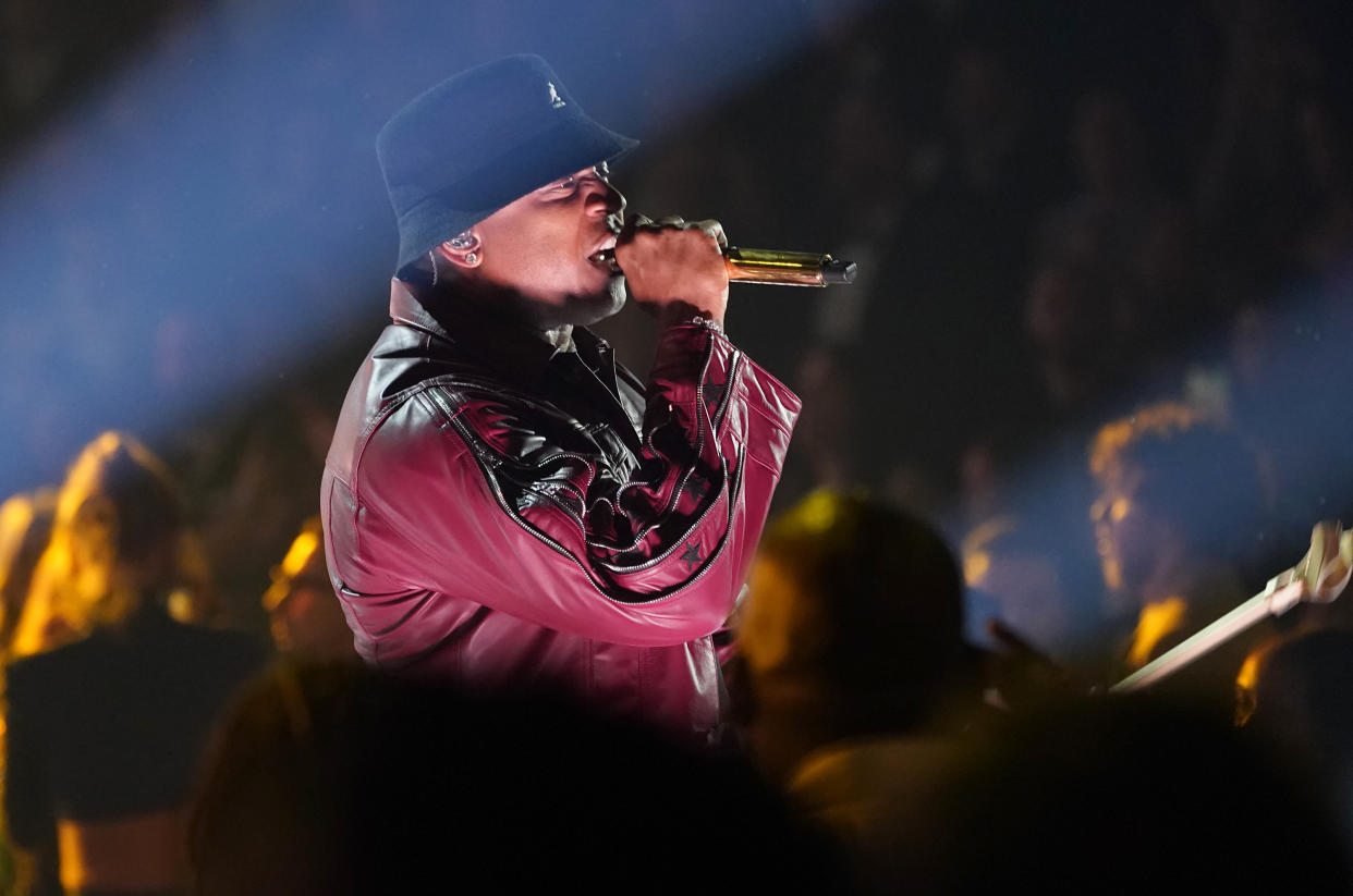 DJ Jazzy Jeff performs "Rock the Bells" at the 65th annual Grammy Awards on Sunday, Feb. 5, 2023, in Los Angeles. (AP Photo/Chris Pizzello)