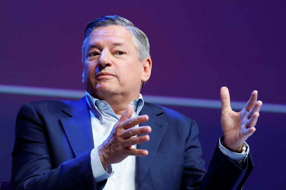 Ted Sarandos, Chief Content Officer and co-CEO at Netflix, gestures as he speaks during a conference at the Cannes Lions International Festival of Creativity in Cannes, France, June 23, 2022.    REUTERS/Eric Gaillard