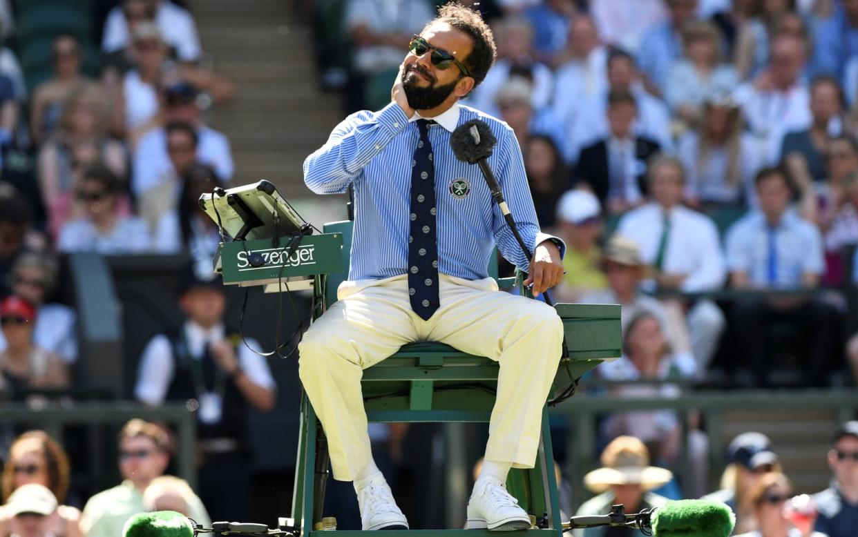 Kader Nouni, adjudicating at Wimbledon, has been described as one of the coolest umpires in the business - Reuters