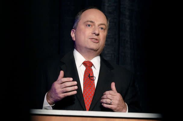 PHOTO: Businessman Ken Block responds to a question while participating in a primary debate while running as a Republican candidate for governor, Sept. 3, 2014, in Providence, R.I. (Steven Senne/AP, FILE)