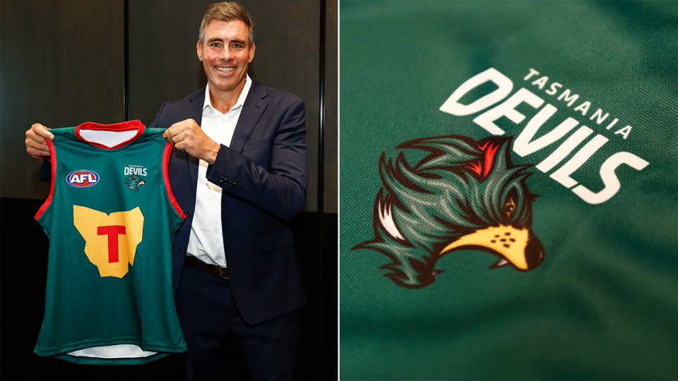 AFL fans have been left divided over the reveal of the Tasmanian Devils jumper. (Getty Images)