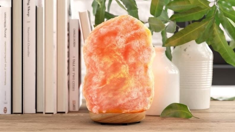 Salt lamps give off the most calming, warm light.