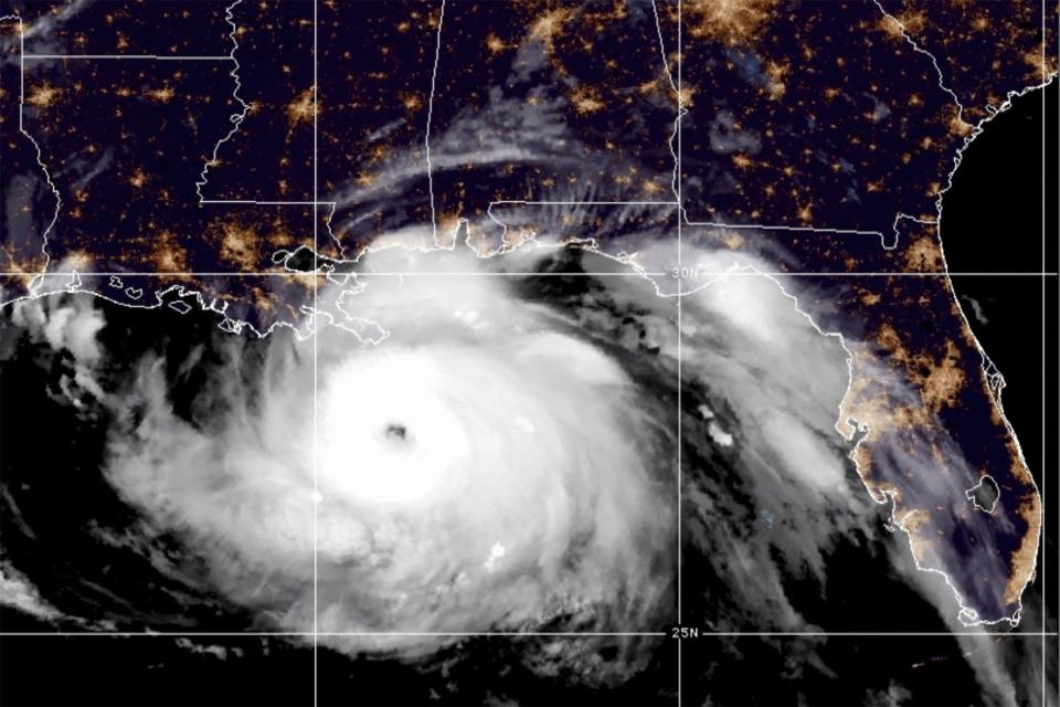 A satellite image taken on Sunday shows Hurricane Ida in the Gulf of Mexico and approaching the coast of Louisiana (via REUTERS)