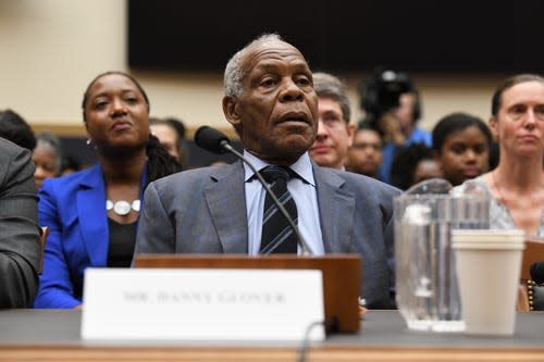 6/19/19 9:47:36 AM -- Washington, DC, U.S.A  -- Actor Danny Glover testifies at a hearing in front of the House Judiciary Subcommittee on the Constitution, Civil Rights and Civil Liberties during a hearing on reparations for slavery on June 19, 2019 in Washington. The hearing coincides with Juneteenth, a holiday that marks the date that Texas abolished slavery in 1865. --    Photo by Hannah Gaber, USA TODAY Staff ORG XMIT:  HG 138097 Reparations Hear 6/19/2019 (Via OlyDrop)