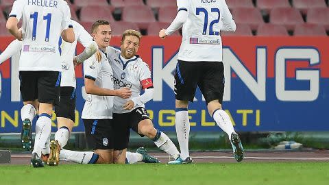 Papu Gomez Atalanta celebrating Italian Cup