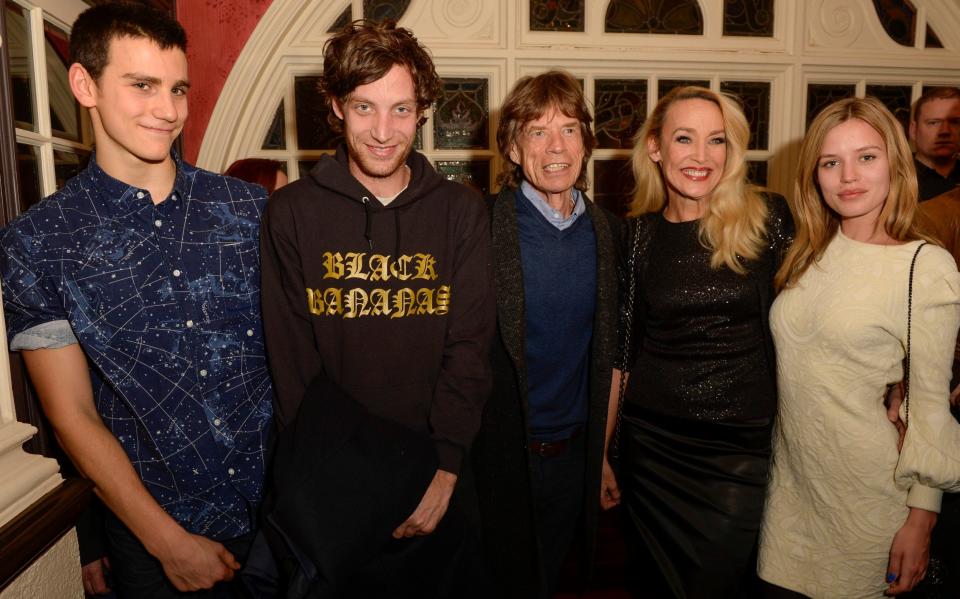 Gabriel Jagger, James Jagger, Sir Mick Jagger, Jerry Hall and Georgia May Jagger