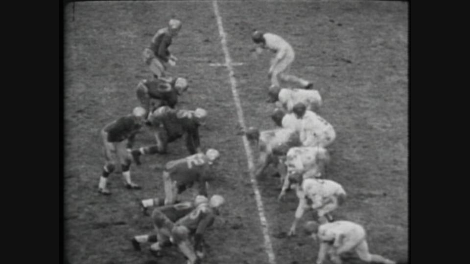 Kwong's Edmonton Eskimos defeated my grandfather Tex Coulter's Montreal Alouettes in the 1955 Grey Cup. Film crews are recreating the game for the Heritage Minute video. 