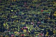 Football Soccer - Borussia Dortmund v AS Monaco - UEFA Champions League Quarter Final First Leg - Signal Iduna Park, Dortmund, Germany - 12/4/17 Borussia Dortmund fans hold up scarves Reuters / Kai Pfaffenbach Livepic