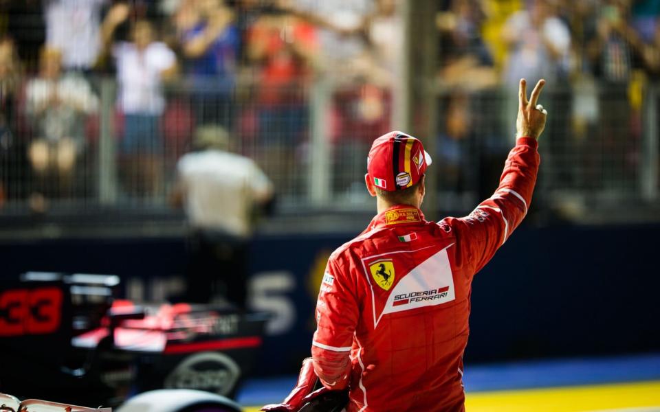 Sebastian Vettel celebrates pole in Singapore - Getty Images AsiaPac