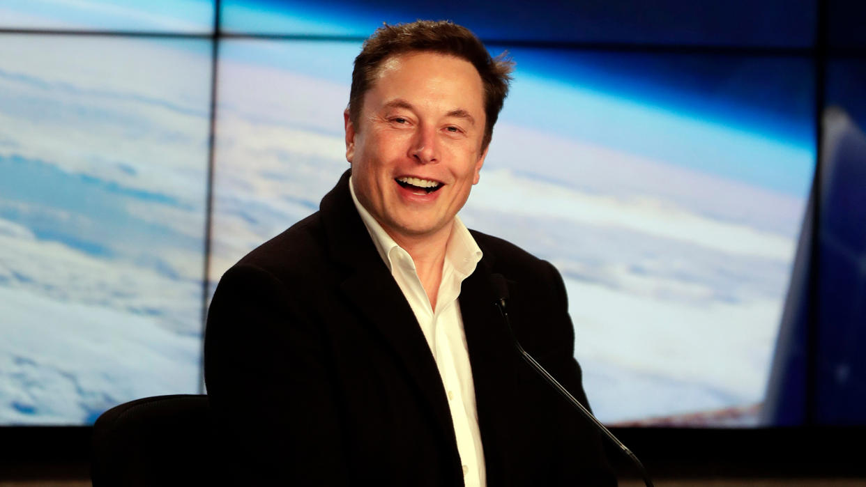 Elon Musk, CEO of SpaceX, speaks during a news conference after the SpaceX Falcon 9 Demo-1 launch at the Kennedy Space Center in Cape Canaveral, Fla SpaceX Crew Capsule, Cape Canaveral, USA - 02 Mar 2019