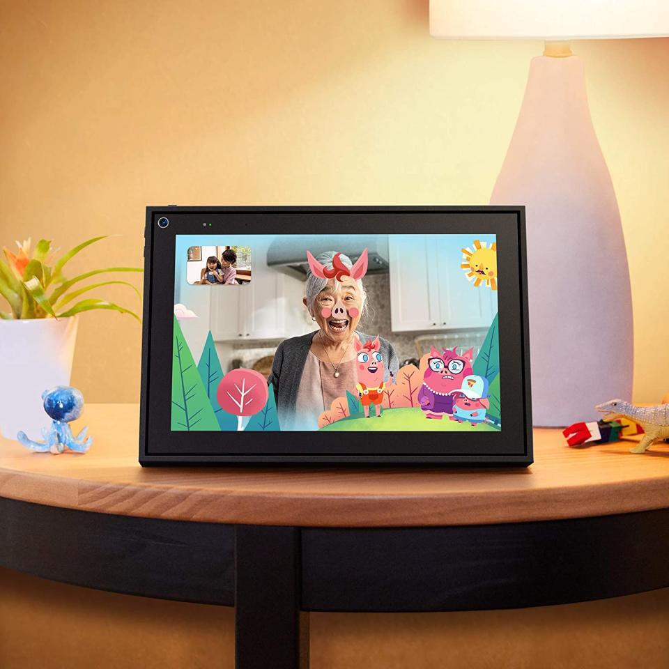 Facebook Portal uses augmented reality to allow you to use fun stickers while you chat. 