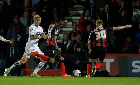 Football - AFC Bournemouth v Bolton Wanderers - Sky Bet Football League Championship - Goldsands Stadium, Dean Court - 27/4/15 Callum Wilson scores the third goal for Bournemouth Mandatory Credit: Action Images / Andrew Couldridge