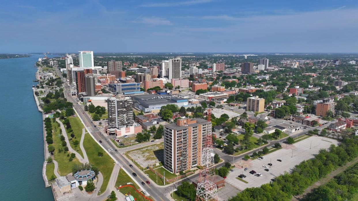 A view of downtown Windsor, Ontario, is shown in this June 2023 file photo. (Patrick Morrell - image credit)
