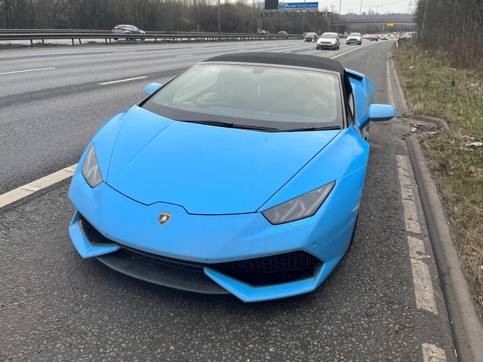 The Lamborghini Huracan was seized by police. (GMP Traffic/Twitter)