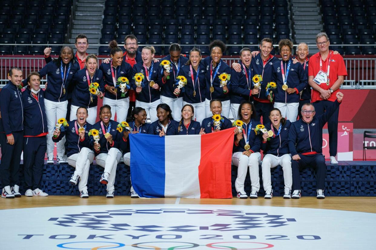 L'équipe de France féminine de handball cherchera à conserver son titre acquis lors des Jeux olympiques de Tokyo.  - Credit:Nicolas Datiche/Sipa