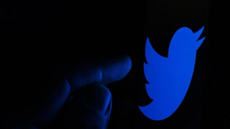 The Twitter logo in the dark