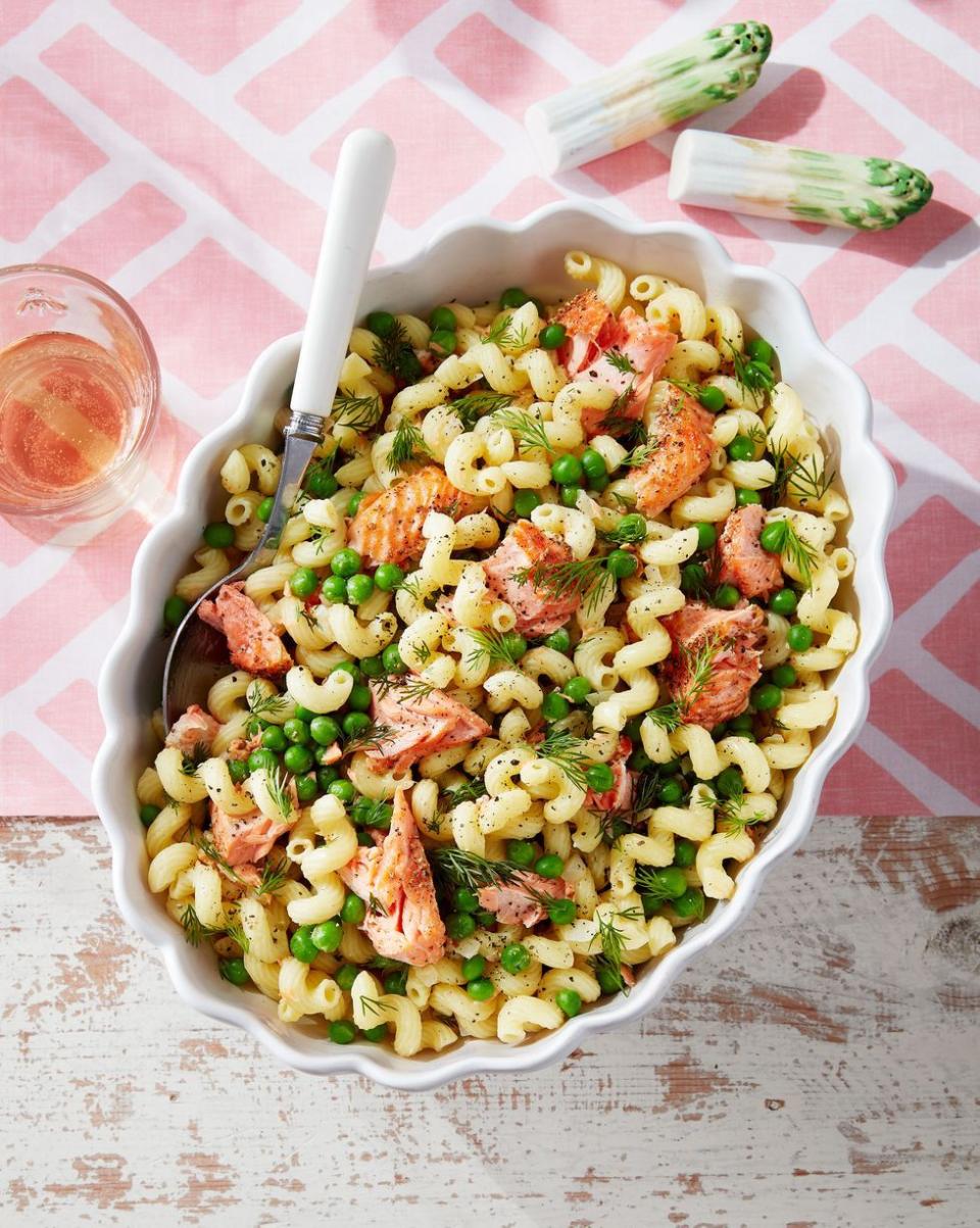 39) Spring Pasta with Salmon, Peas, and Dill