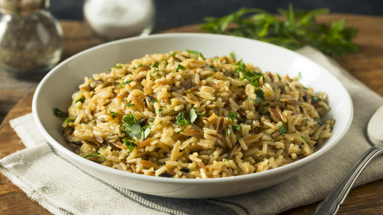 dish of rice pilaf