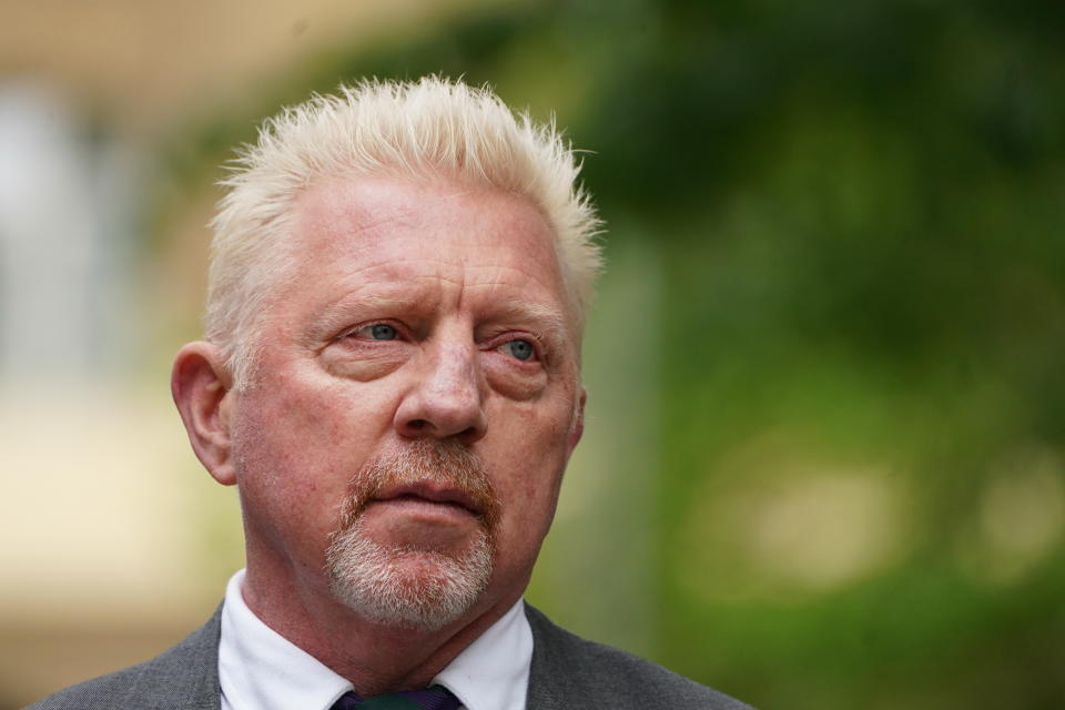 Three-time Wimbledon champion Boris Becker, arrives for sentencing at Southwark Crown Court, in London, after he was found guilty of four charges under the Insolvency Act during his bankruptcy trial. Picture date: Friday April 29, 2022.