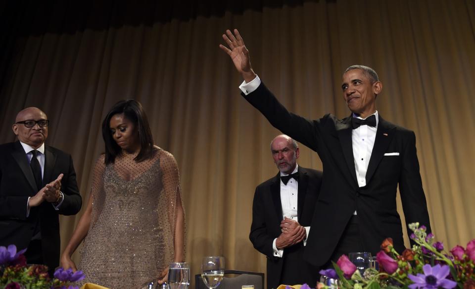 President Obama and the first lady at the annual White House Correspondents' Dinner.