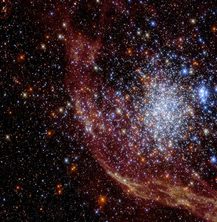 Hubble image of the cluster