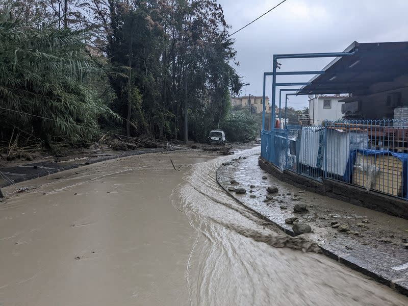 Aftermath of a landslide on the Italian holiday island of Ischia