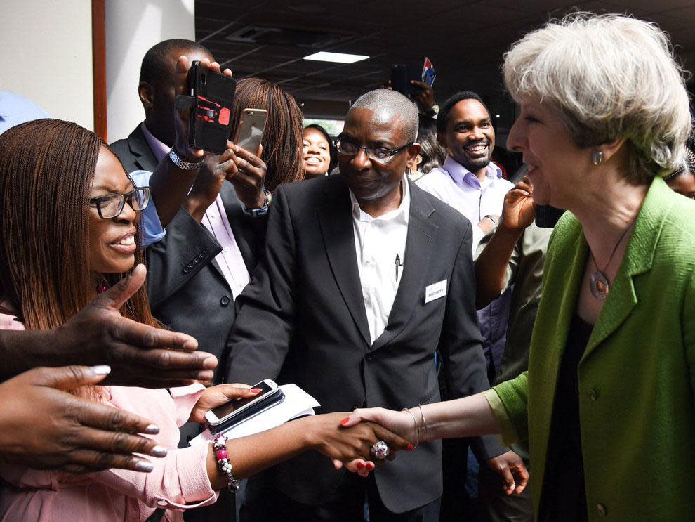 Theresa May meets members of the Jesus House Church, in Brent, west London: Twitter/Theresa May