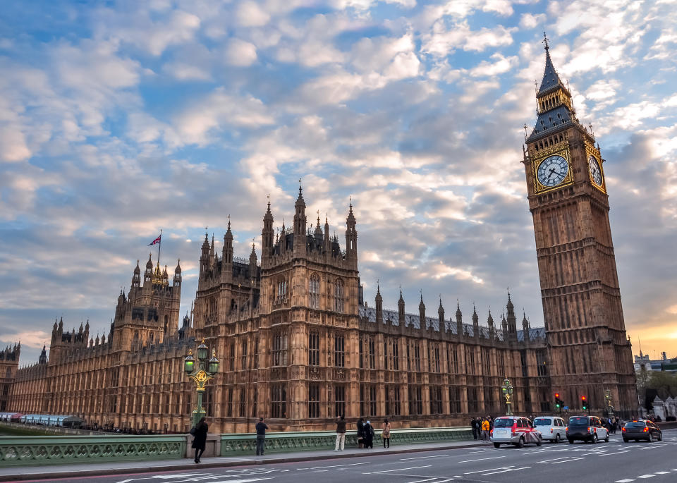 Houses of Parliament and Big Ben at sunset, London, UK