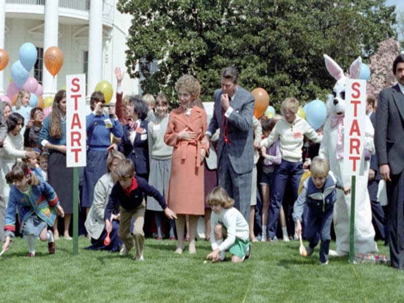 Ronald Reagan at the White House Easter Egg Hunt