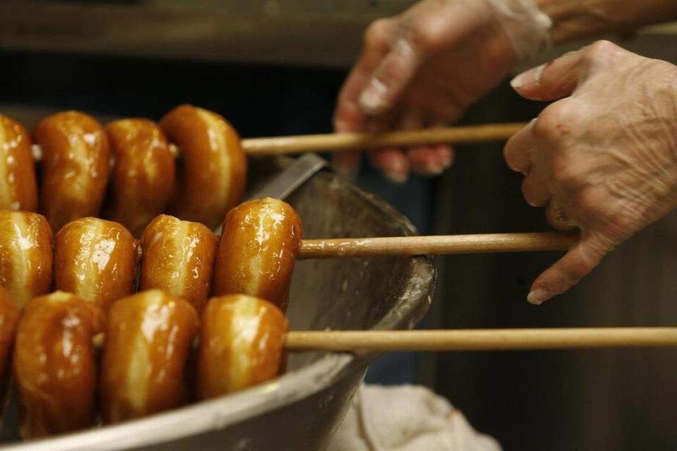 The Spudnut Shop in Richland produces more than 3,000 pastries in a typical day.