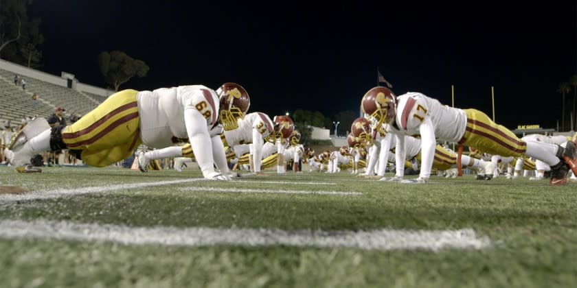 A scene from the documentary "The All-Americans" about the Garfield-Roosevelt football series.