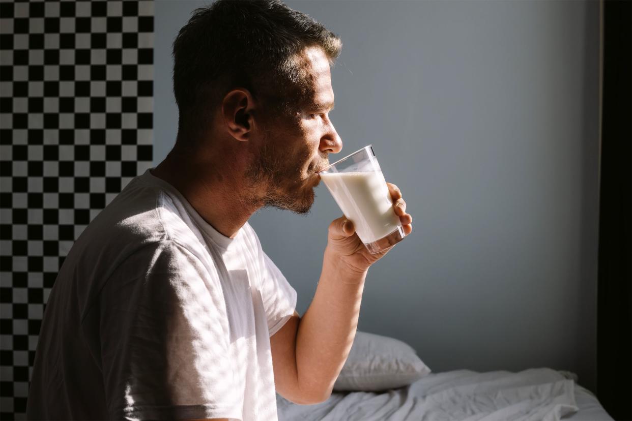 Man drinking milk