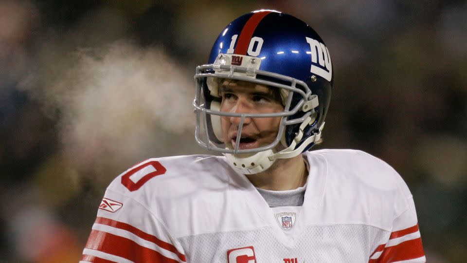 New York Giants quarterback Eli Manning during the NFC Championship football game against the Green Bay Packers Sunday, January 20, 2008. - Jeff Roberson/AP