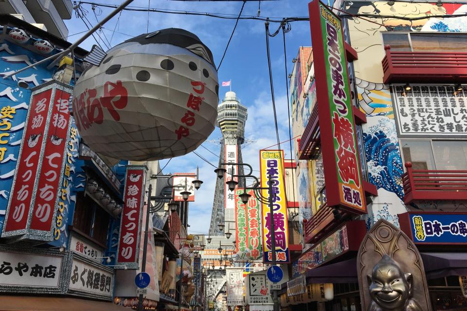 Shinsekai and Tsutenkaku in Osaka Japan