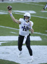 Northwestern quarterback Peyton Ramsey passes against Michigan State during the first half of an NCAA college football game, Saturday, Nov. 28, 2020, in East Lansing, Mich. (AP Photo/Al Goldis)