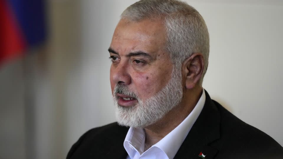 Hamas chief Ismail Haniyeh again demanded Israel withdraw from Gaza. - Vahid Salemi/AP