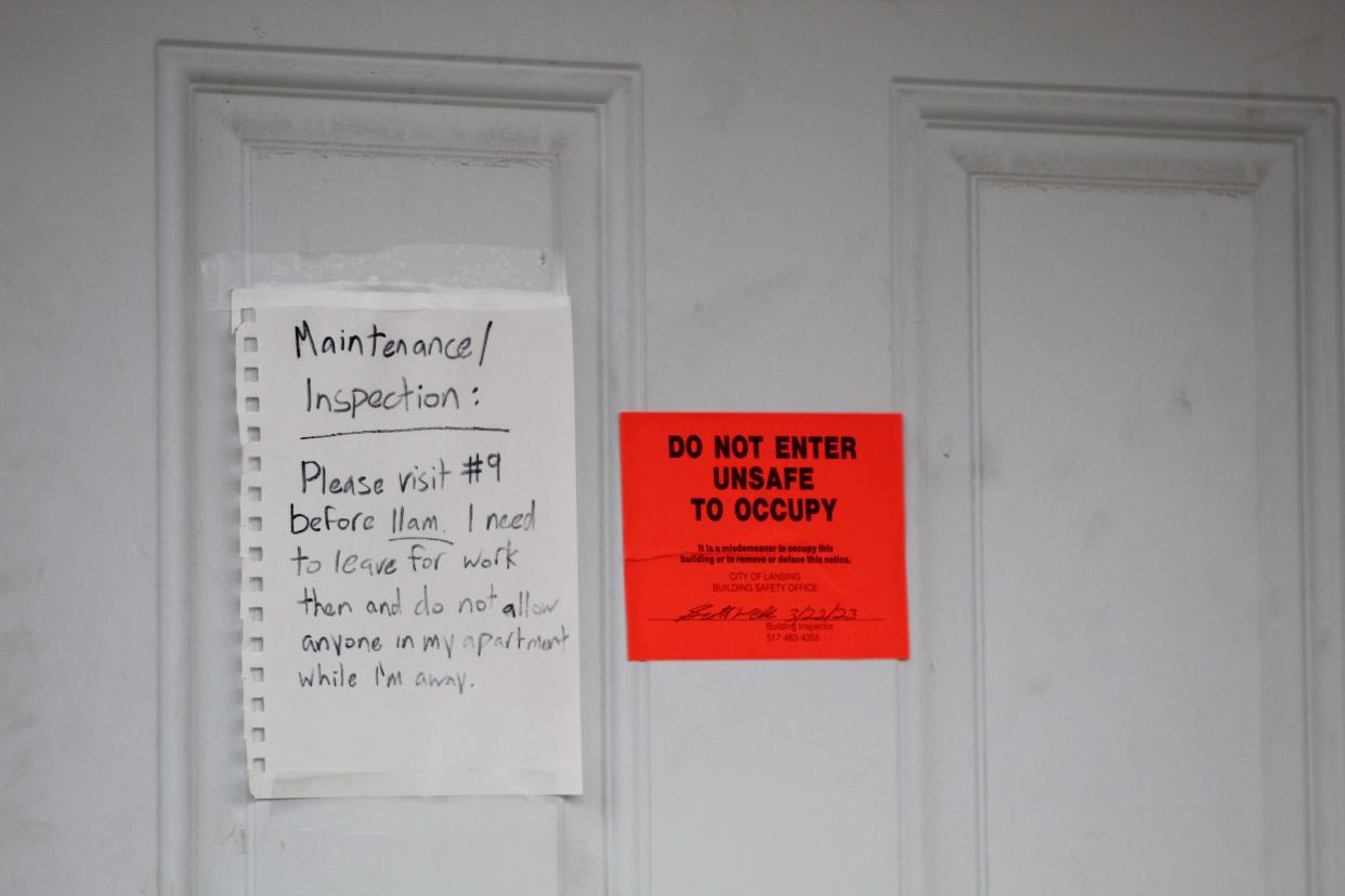 Lansing Code Enforcement deemed the Holmes Apartments complex unsafe to occupy on March 22, 2023