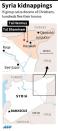 Map of Syria's Hasakeh province showing areas where dozens of Christians were said to have been kidnapped on Monday