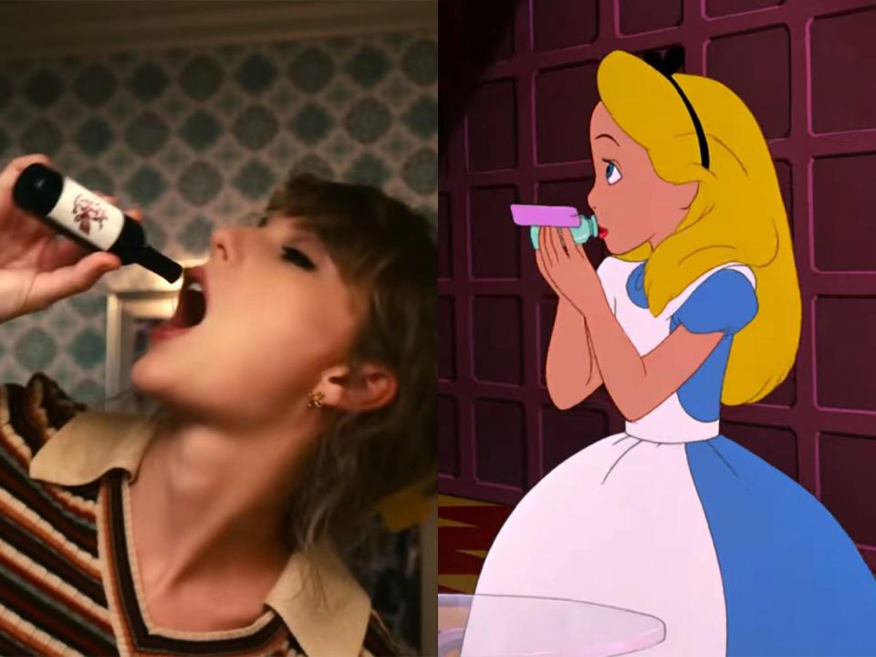 taylor swift anti hero music video alice in wonderland parallel