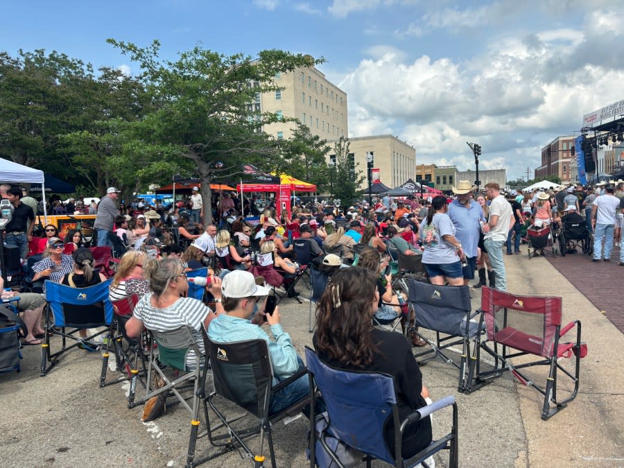 Festival-goers in downtown Tyler for the 2024 Red Dirt Music Festival.