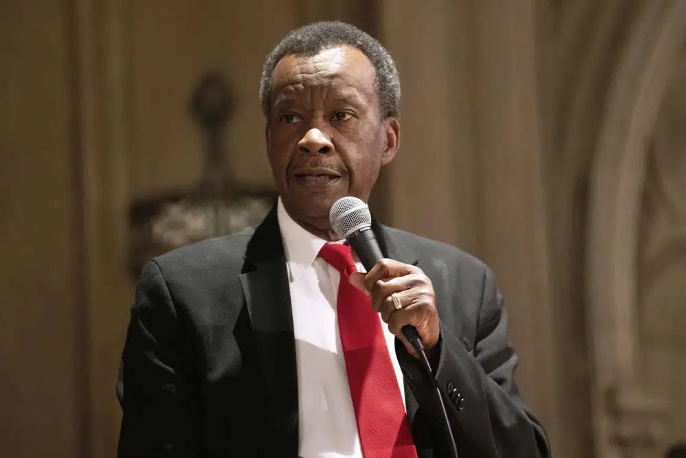 Businessman Willie Wilson participates in a forum with other Chicago mayoral candidates hosted by the Chicago Women Take Action Alliance Jan. 14, 2023, at the Chicago Temple in Chicago. (AP Photo/Erin Holley, File)
