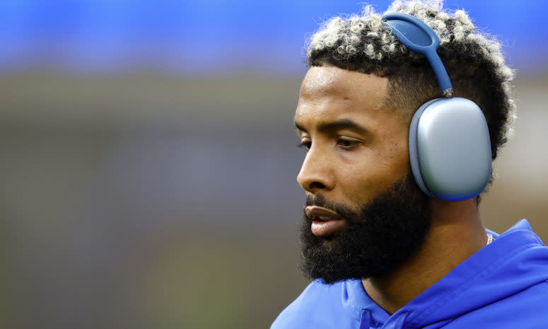 Odell Beckham Jr. on the field for the Rams.
